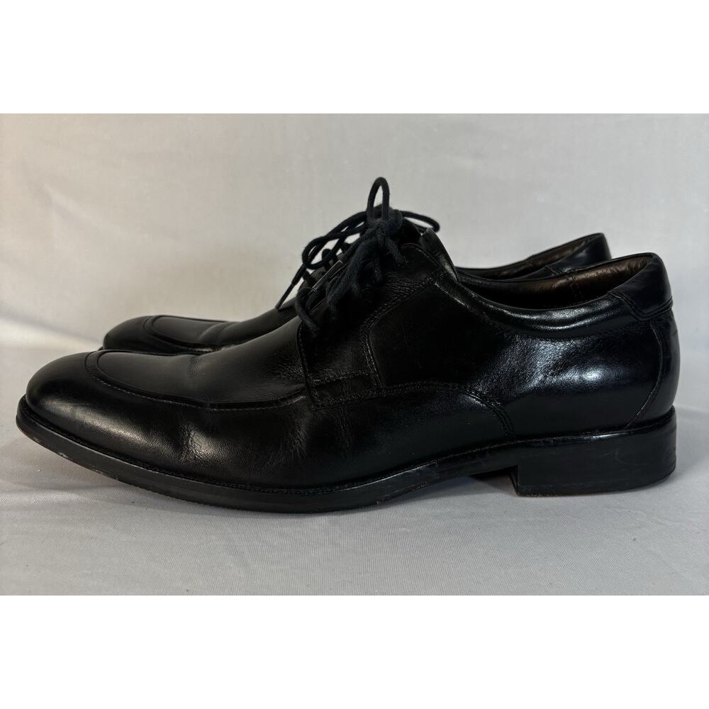 Johnston & Murphy Black Apron Toe Mens Dress Shoe 10M E5 Lace-Up Oxford 20-2201